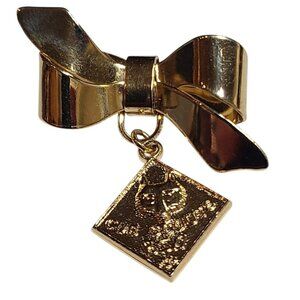 Vintage Cub Scouts BSA Den Mother Gold Tone Bow Brooch Pin